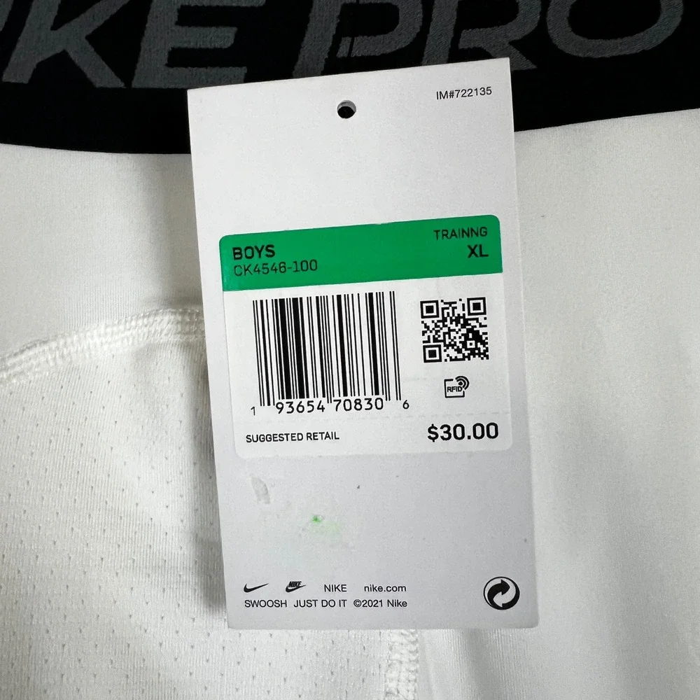 Nike Pro Boys Training Tights White‎ CK4546 100 Size XL